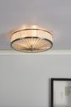 Dar Oslo Ribbon Wrapped 3 Light Flush Ceiling Light Antique Brass