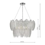 Dar Phillipa Modern 3 Lamp Pendant Ceiling Light Textured Glass Petals