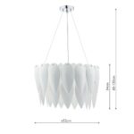 Dar Phillipa Modern 3 Lamp Pendant Ceiling Light White Ceramic Petals