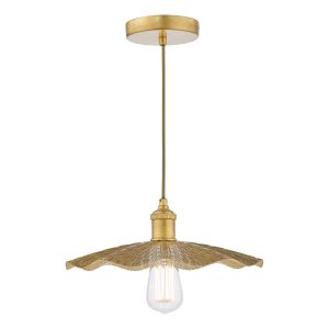 Dar Piper French farmhouse 1 light ceiling pendant in gold leaf main image