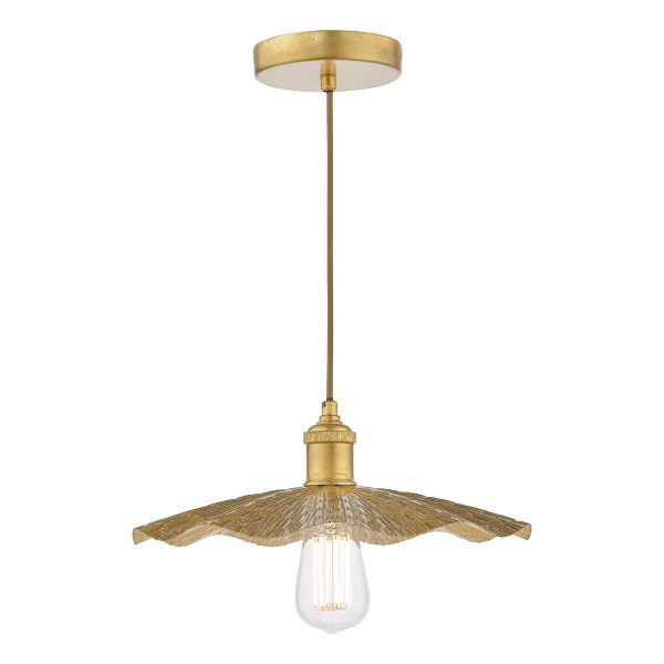Dar Piper French farmhouse 1 light ceiling pendant in gold leaf main image