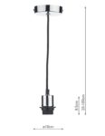 Dar Polished Chrome Black Flex E27 Pendant Ceiling Light Cable Set
