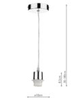 Dar Polished Chrome Clear Flex E27 Pendant Ceiling Light Cable Set