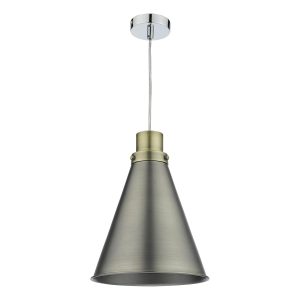 Dar Potter metal cone ceiling pendant lamp shade in antique chrome main image