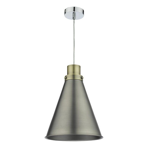 Dar Potter metal cone ceiling pendant lamp shade in antique chrome main image