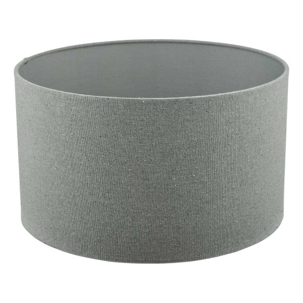 Dar Pyramid 46cm grey linen drum floor or large table lamp shade main image