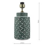 Dar Reese Teal 1 Light Ceramic Ginger Jar Table Lamp Base Only