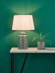 Dar Reese Teal 1 Light Ceramic Ginger Jar Table Lamp Base Only