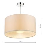 Dar Rita Easy Fit 40cm Cream Faux Silk Ceiling Pendant Lamp Shade