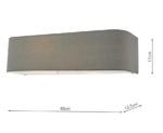 Dar Ronda Modern 2 Lamp Slimline Wall Light Grey Faux Silk Shade
