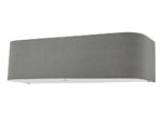 Dar Ronda Modern 2 Lamp Slimline Wall Light Grey Faux Silk Shade