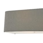 Dar Ronda Modern 2 Lamp Slimline Wall Light Grey Faux Silk Shade