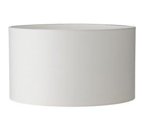 Dar Tuscan smooth ivory cotton 40cm diameter drum floor or table lamp shade main image