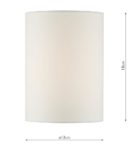 Dar Tuscan Smooth Ivory Cotton 13cm Cylinder Wall Light Shade E27