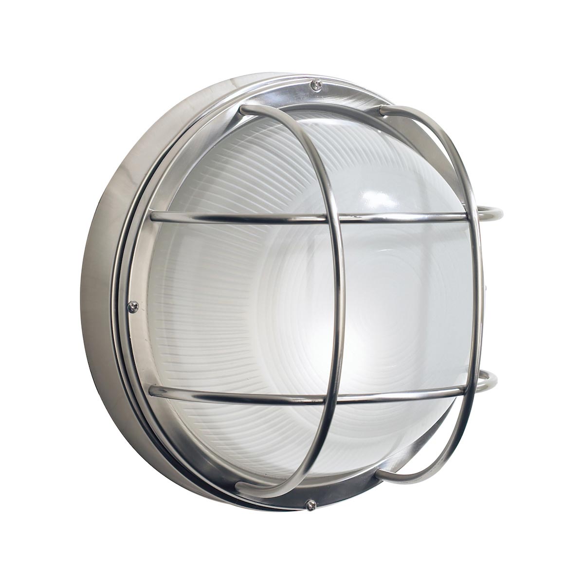 Dar Salcombe Round Outdoor Bulkhead Light Stainless Steel IP44