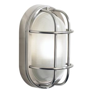 Dar Salcombe small oval stainless steel outdoor bulkhead light main image