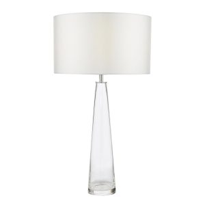 Samara 1 light tapered clear glass column table lamp base only main image