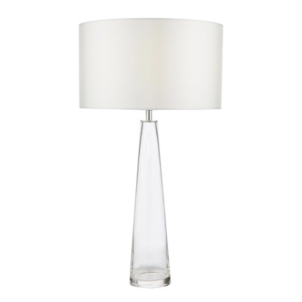 Samara 1 light tapered clear glass column table lamp base only main image