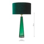 Dar Samara 1 Light Tapered Green Glass Column Table Lamp Base Only
