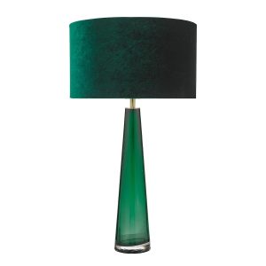 Samara 1 light tapered green glass column table lamp base only main image