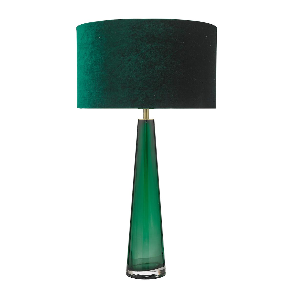 Dar Samara 1 Light Tapered Green Glass Column Table Lamp Base Only