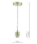 Dar Satin Brass Finish Clear Flex E27 Pendant Ceiling Light Cable Set