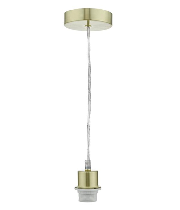 Dar Satin Brass Finish Clear Flex E27 Pendant Ceiling Light Cable Set