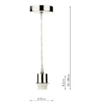 Dar Satin Chrome Finish Clear Flex E27 Pendant Ceiling Light Cable Set