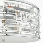 Dar Seville 3 Lamp Flush Low Ceiling Light Polished Chrome Crystal