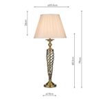 Dar Siam Classic 1 Light Spiral Table Lamp Antique Brass Cream Shade