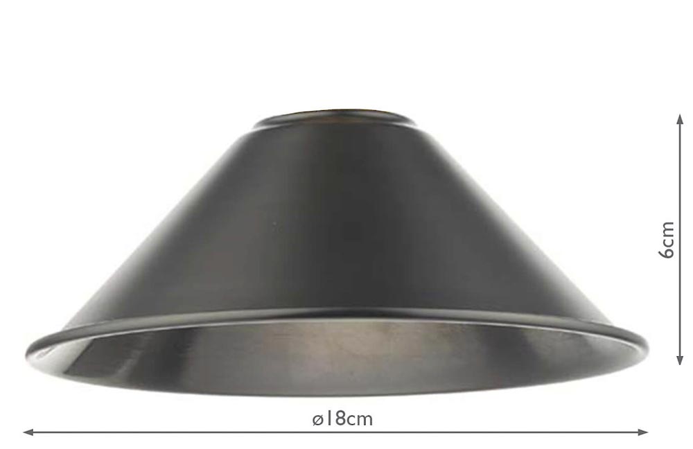 Dar Small 18cm Antique Pewter Finish Ceiling Lamp Shade E14 B22 - Small Metal Ceiling Lamp Shades