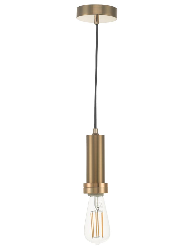 Dar Satin Bronze Finish E27 Pendant Ceiling Light Black Cable Set