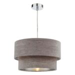 Dar Suvan Small 35cm 2 Tier Silver Lined Ceiling Lamp Shade Mink Velvet
