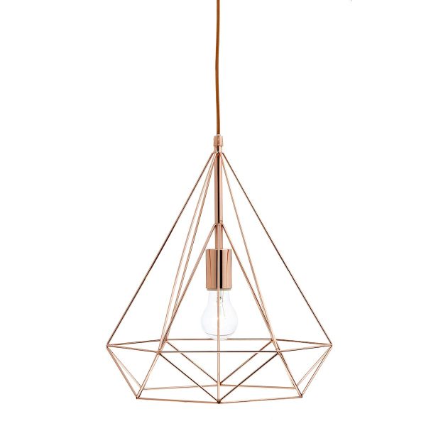 Sword modern 1 light geometric ceiling pendant in polished copper main image