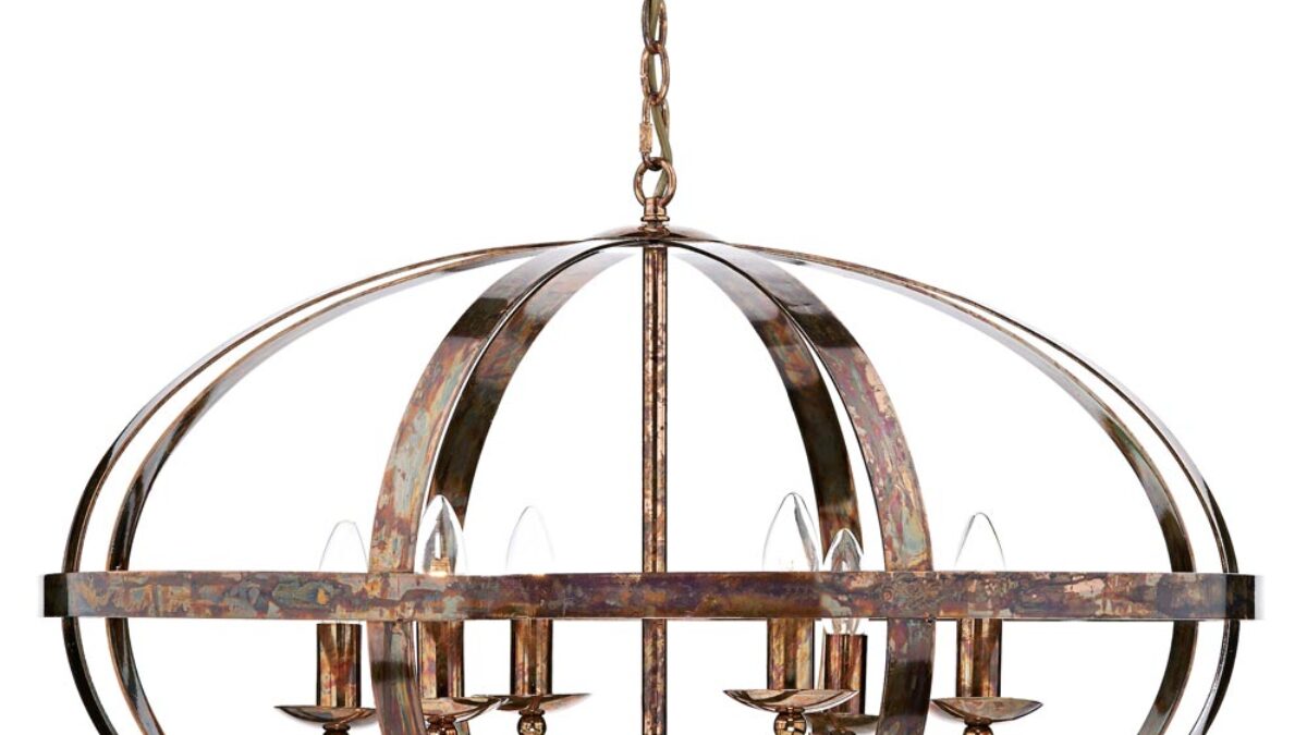 Dar Symbol Large 6 Lamp Cage Pendant 