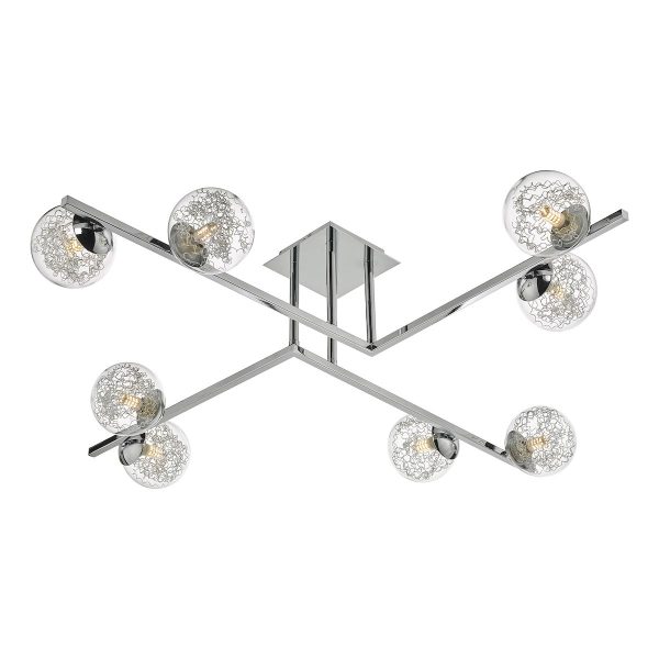 Dar Taghrid modern 8 light semi flush ceiling light in polished chrome main image