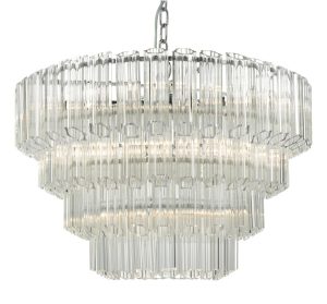 Dar Gretchen modern 6 light pendant chandelier in matt black and polished gold