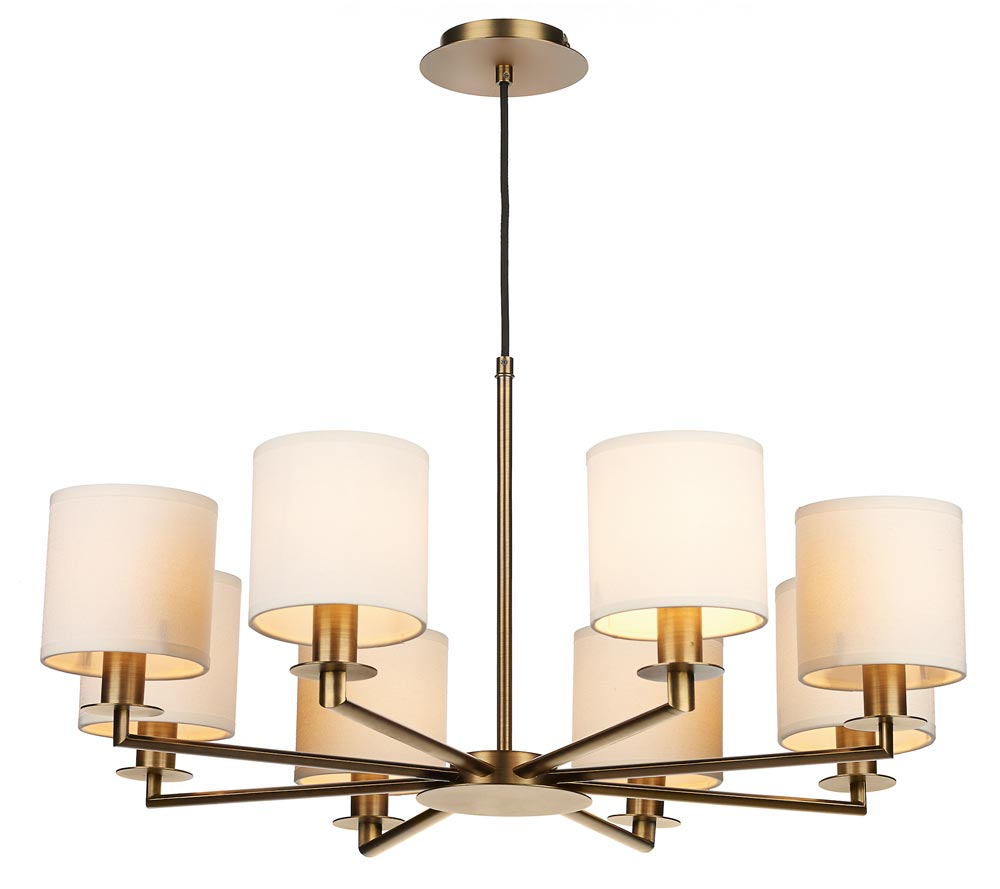 Dar Tyler Modern 8 Light Dual Mount Pendant Chandelier Brushed Bronze