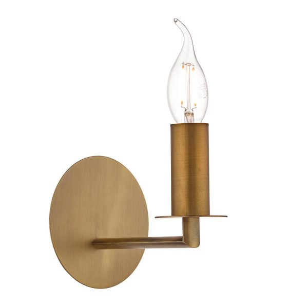 Dar Tyler Modern 1 Lamp Switched Single Wall Light Brushed Bronze