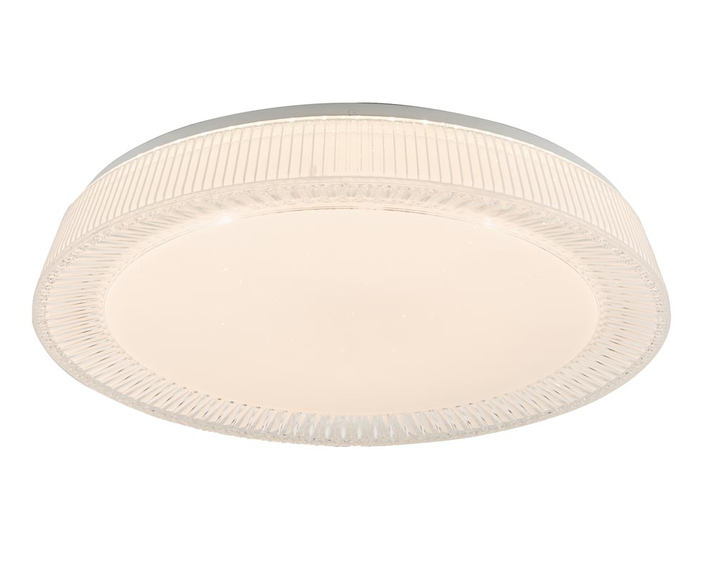 Dar Udell Bright 36w LED 50cm Flush Low Ceiling Light White Acrylic