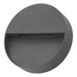 Dar Ugo Round 2w LED Outdoor Wall Light Guide Anthracite IP65