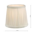 Dar Ulyana 14cm Ivory Faux Silk Pleat Wall Light / Chandelier Shade E14