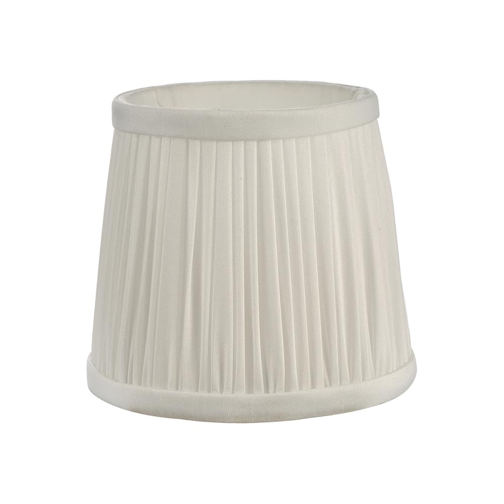 Dar Ulyana 14cm Ivory Faux Silk Pleat Wall Light / Chandelier Shade E14