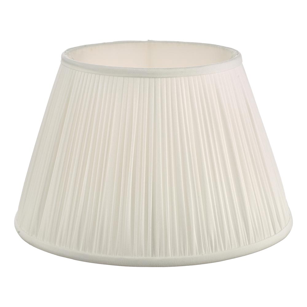 Dar Ulyana 35cm Pleated Ivory Faux Silk Table Lamp Shade E27 & B22