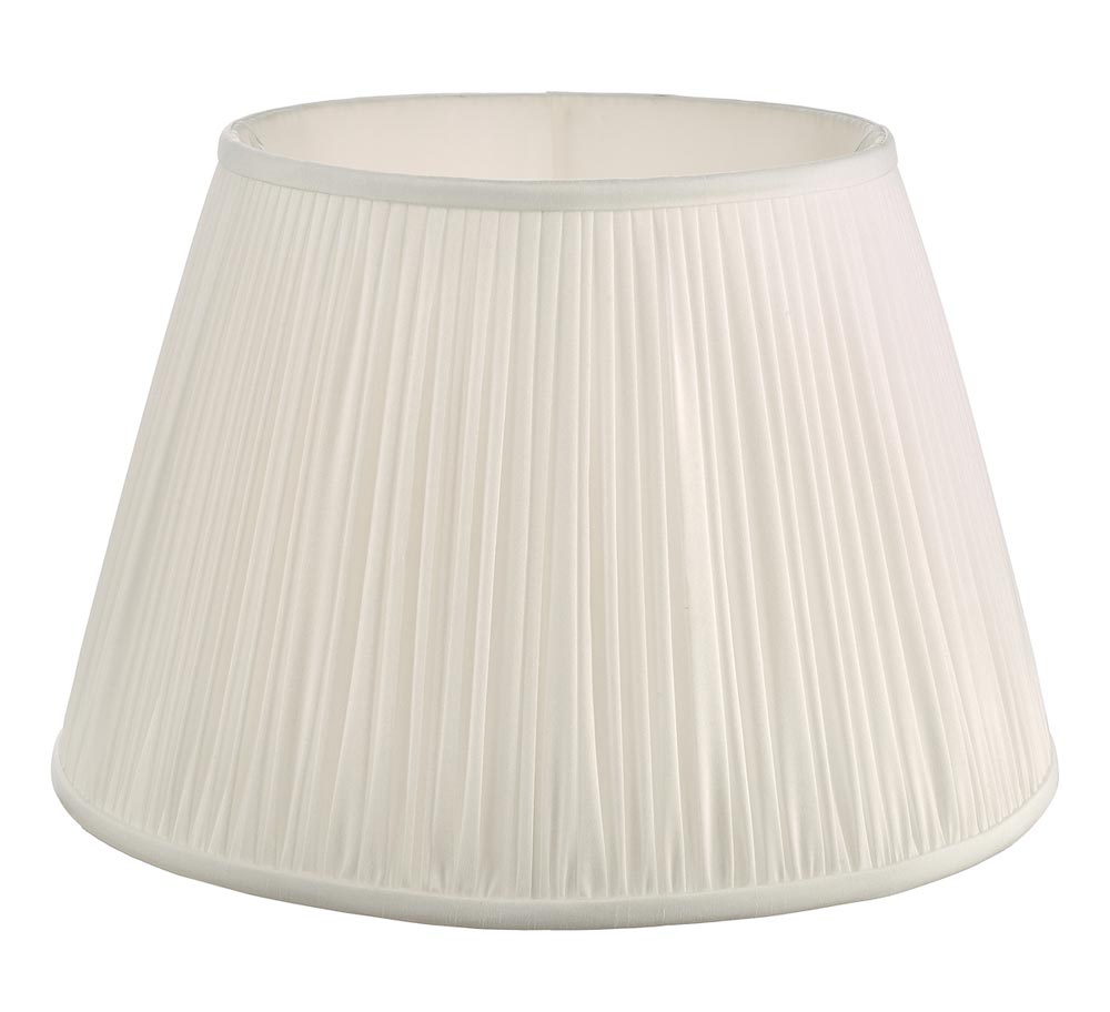 Dar Ulyana 40cm Pleated Ivory Faux Silk Table Lamp Shade E27 & B22