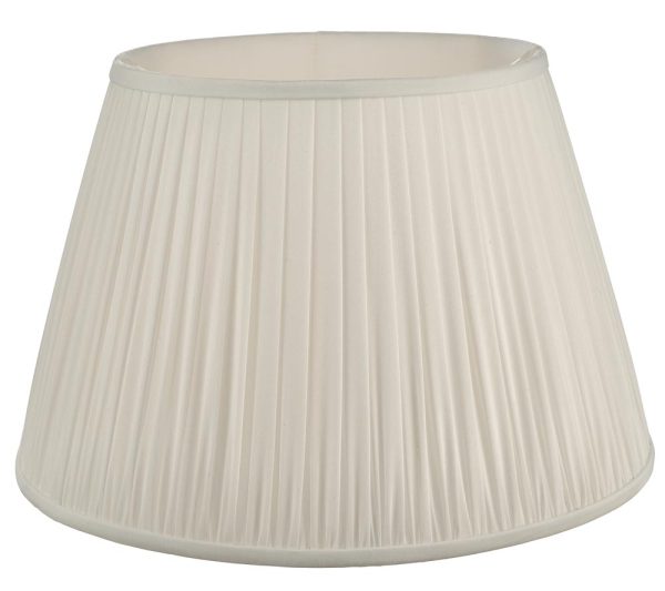 Dar Ulyana 45cm Pleated Ivory Faux Silk Floor Lamp Shade E27 & B22