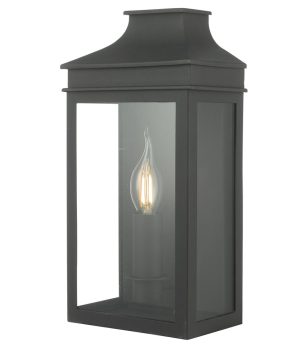Dar Vapour Classic 1 Light Outdoor Wall Coach Lantern Matt Black IP44