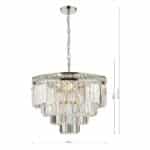 Dar Vyana Classic 4 Light Luxury Crystal Ceiling Pendant Polished Nickel