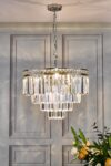 Dar Vyana Classic 4 Light Luxury Crystal Ceiling Pendant Polished Nickel