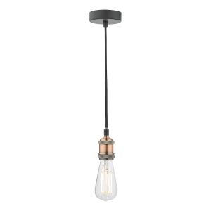 Waco 1 light industrial ceiling pendant suspension in antique copper main image